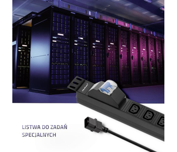 Qoltec RACK 19" 1U 10A PDU - 8 gniazd,  2m - 432111 - zdjęcie 6